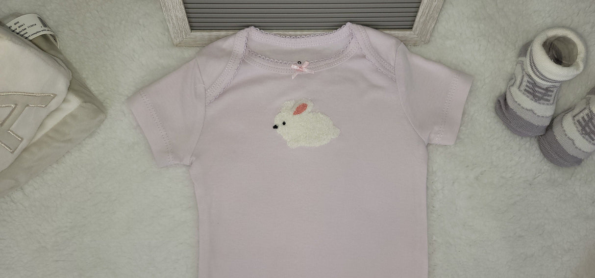 bunny design baby onesie 9 month baby girl onesie baby girl lavender onesie baby gift trendy stylish infant girl clothes baby romper.jpg