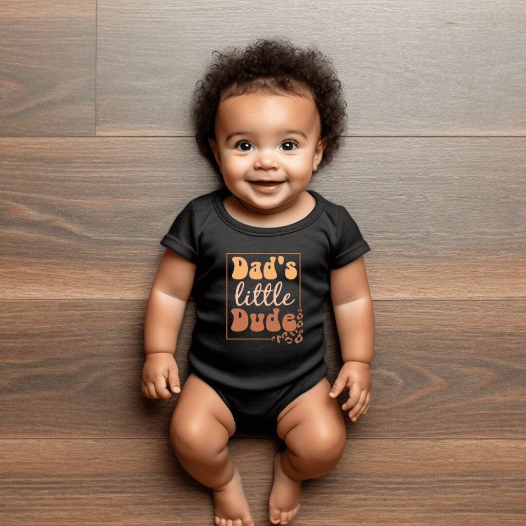 dad's little dude onesie design onesie cute baby boy clothes personalized baby bodysuit custom baby onesie baby shower gift.jpg