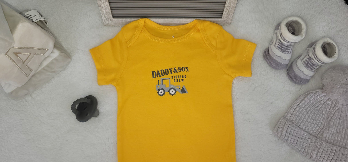 daddys son design yellow onesie 9 month baby boy onesie cute design baby bodysuit trendy style baby bodysuit baby shower gift.jpg