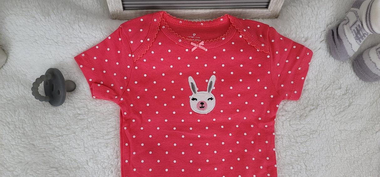 White Dots Pink Onesie Design