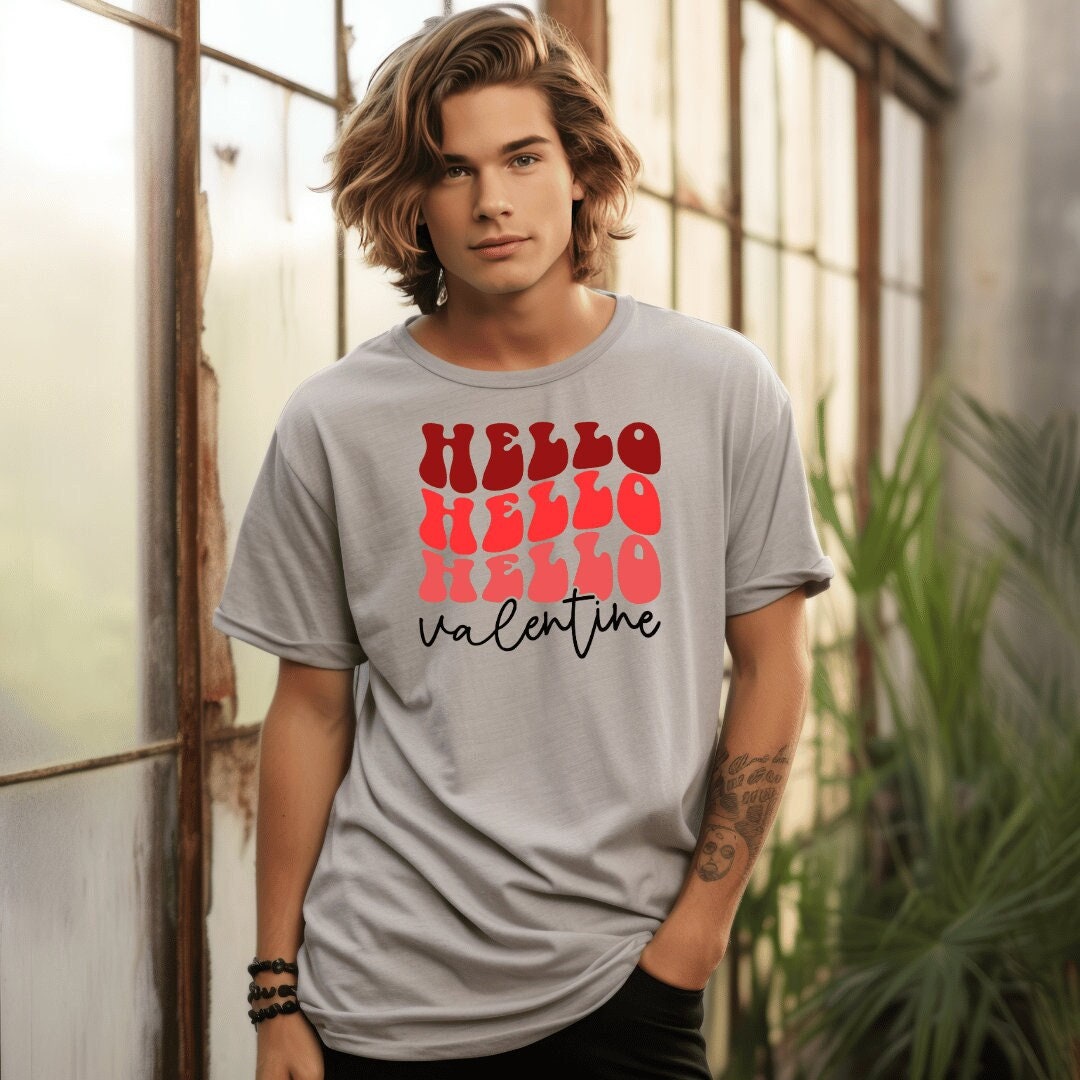 Hello Valentine Custom T-Shirt: Trendy Graphic Unisex Tee