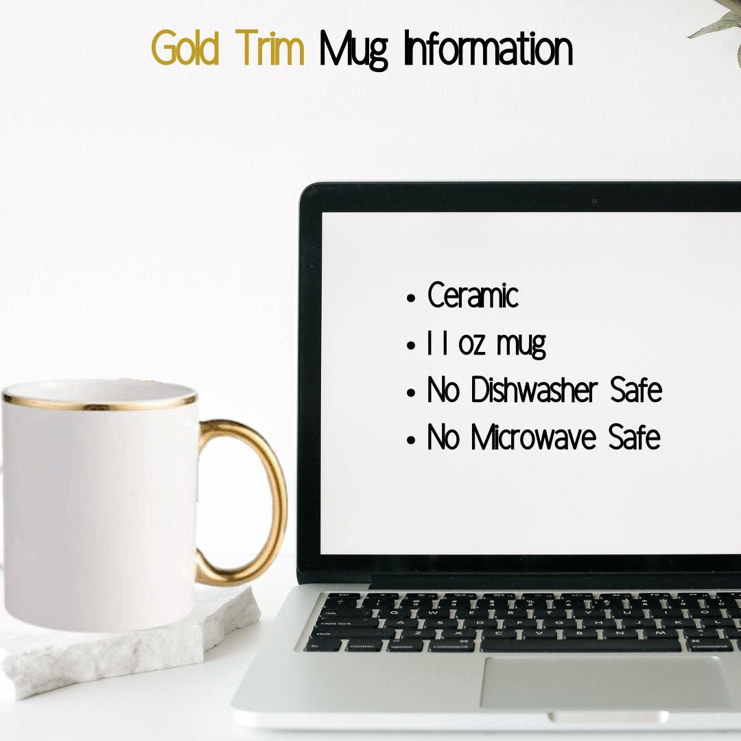 Letter Gold Trim Mug Design
