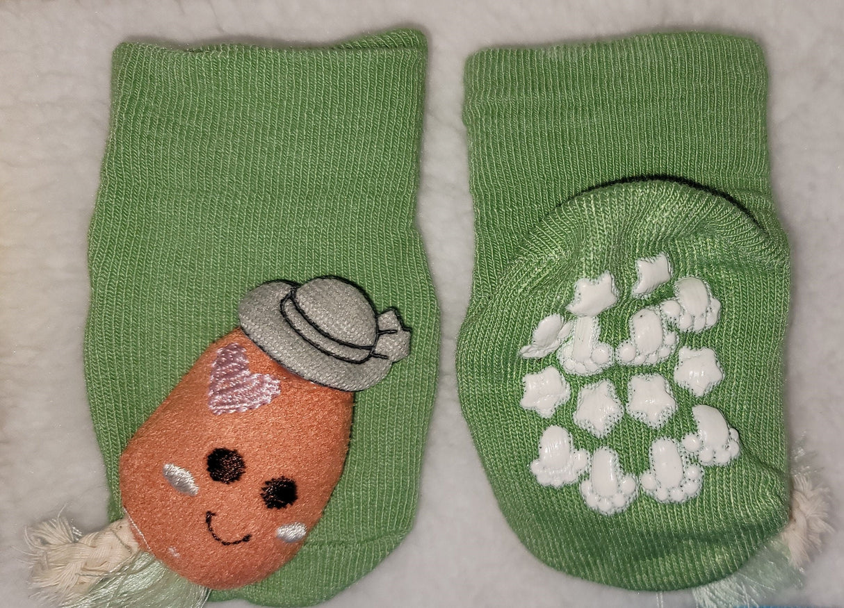 Organic Cotton Grip Baby Socks: Character Anti-Slip Socks