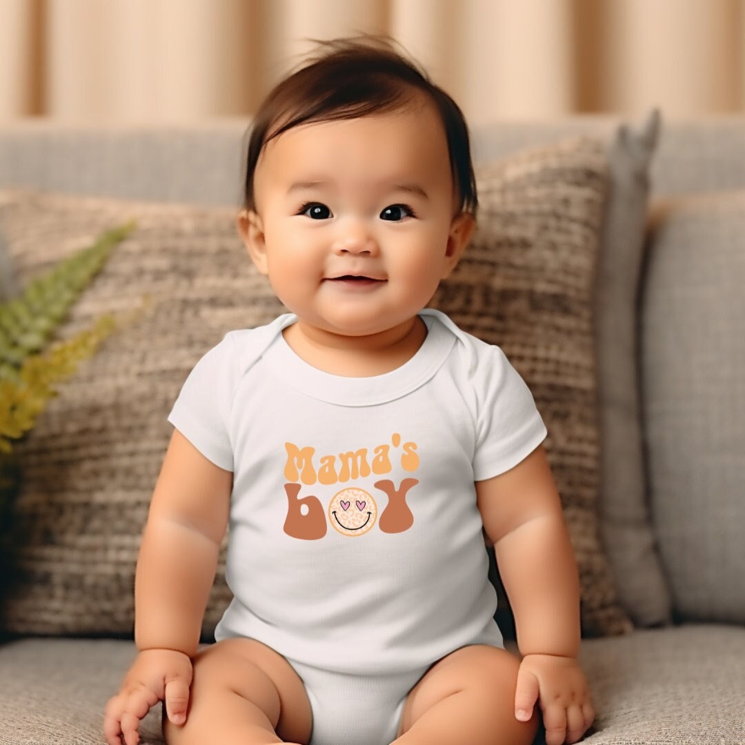 Mamas boy Design Onesie, Personalized Bodysuit, Custom Text Baby Onesie, Birth reveal Baby Onesie, Baby Announcement Onesie, BabyShower Gift