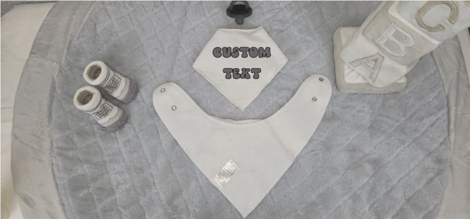 custom baby cotton bandana bibs personalized last name or first name bandana bib baby announcement bandana bib baby shower gift.jpg