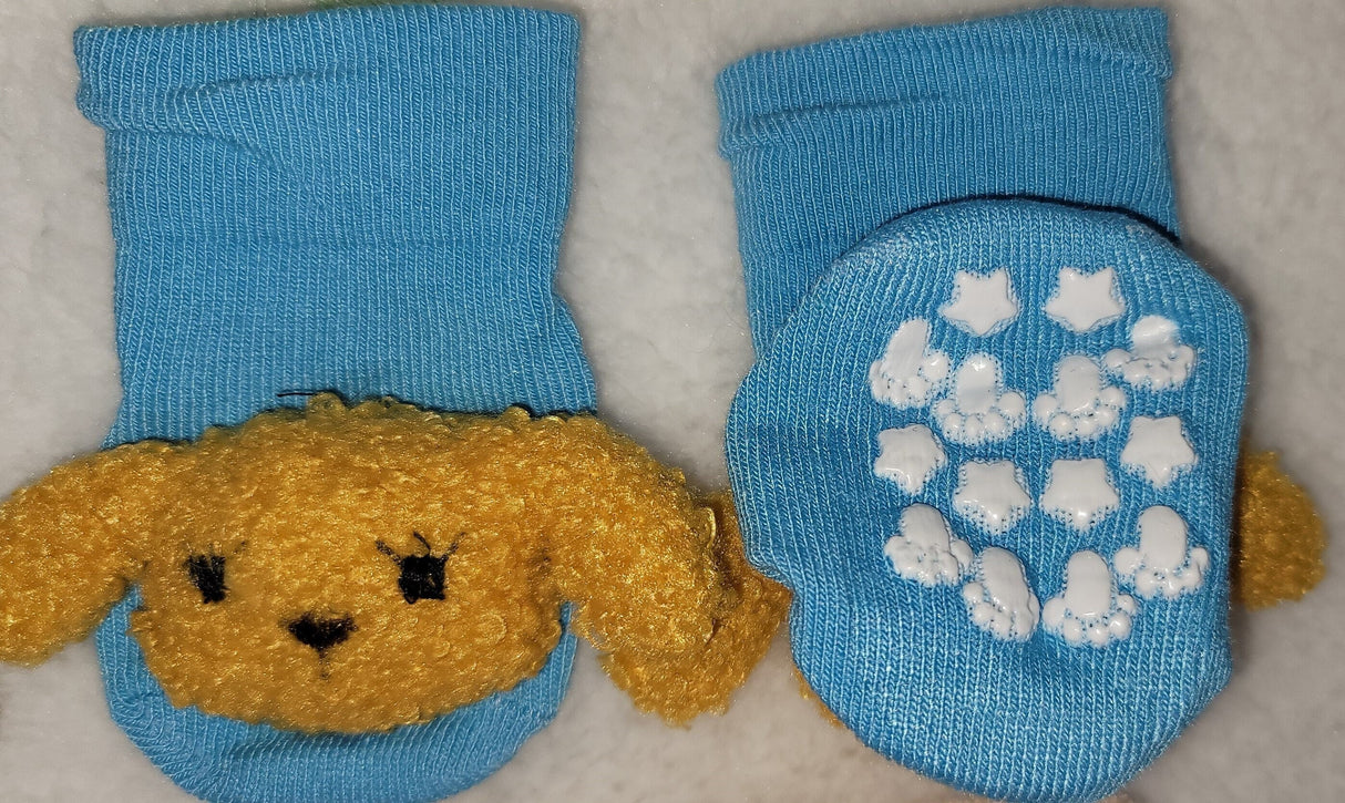 Organic Cotton Grip Baby Socks: Character Anti-Slip Socks