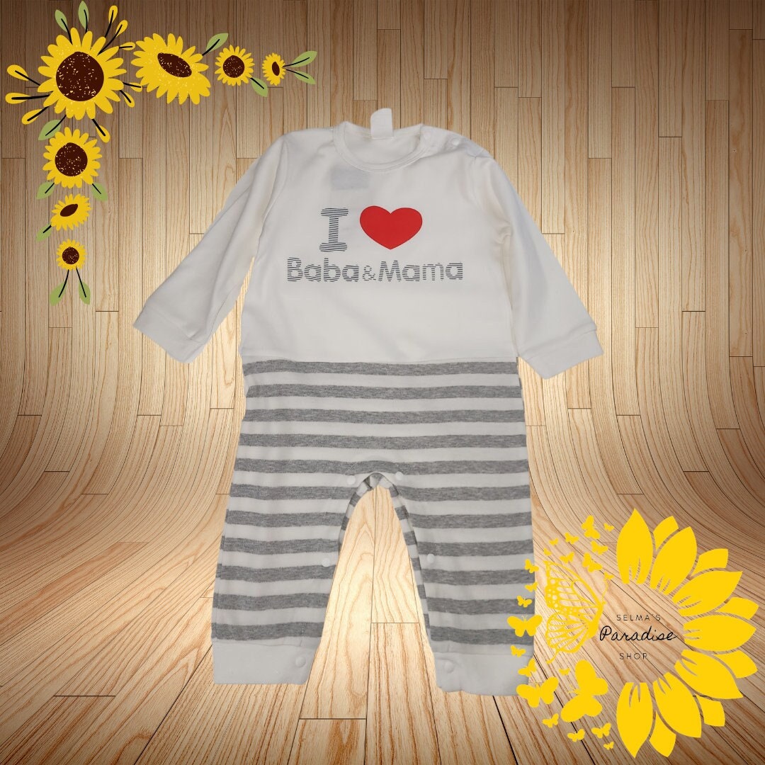 Vintage Style Cotton Baby Romper: Unisex Long Sleeve Pajamas