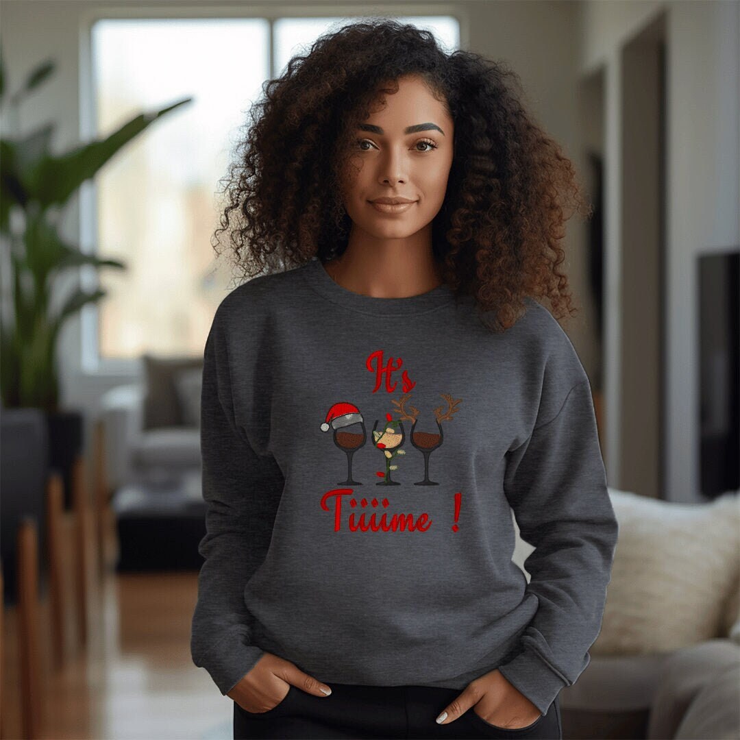 personalized embroidered wine design sweatshirt christmas crew-neck sweatshirt unisex long sleeve sweatshirt festive trendy sweatshirt.jpg
