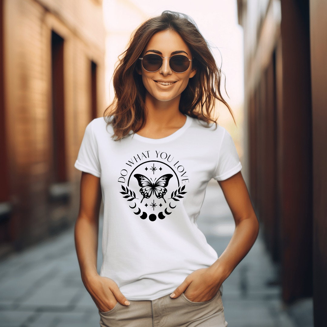 Personalized Butterfly T-Shirt: Celestial Moon Design