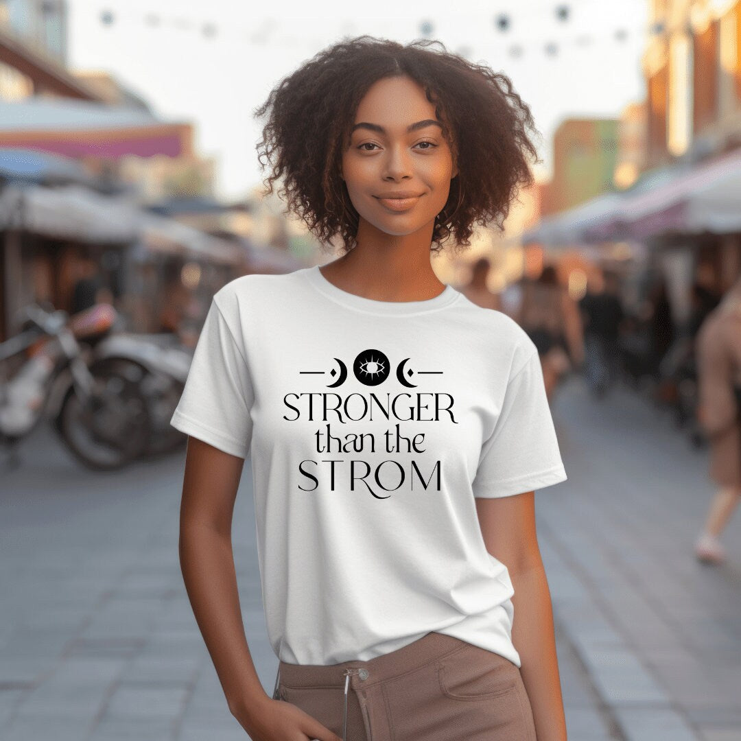 Stronger Than the Storm T-shirt, Personalized Oversized Unisex Tee, Short Sleeve Custom, Stylish Casual Graphic
