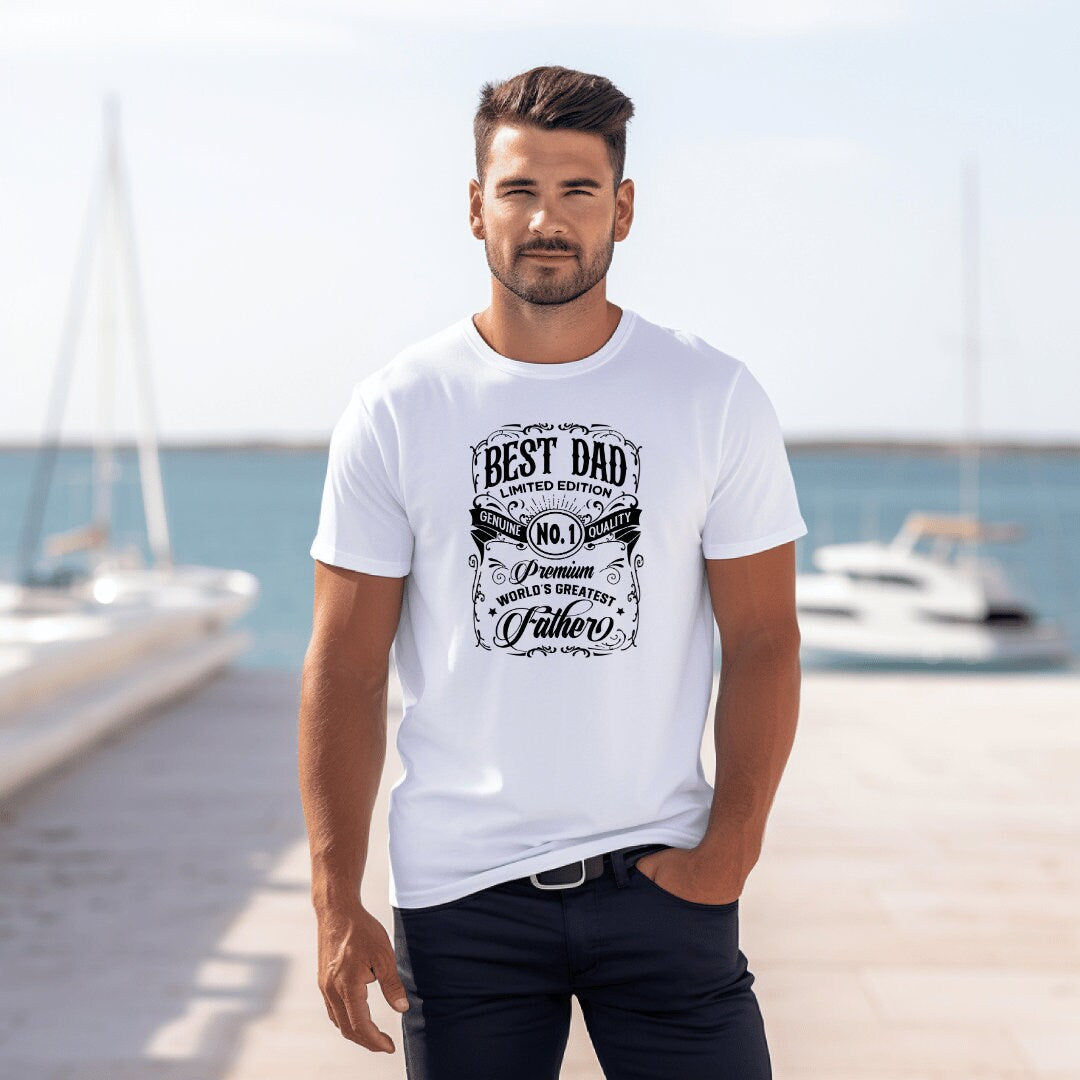 Dad T-Shirt, Customizable Short Sleeve Tee, Personalized Father's Day Gift, Graphic Printed Casual