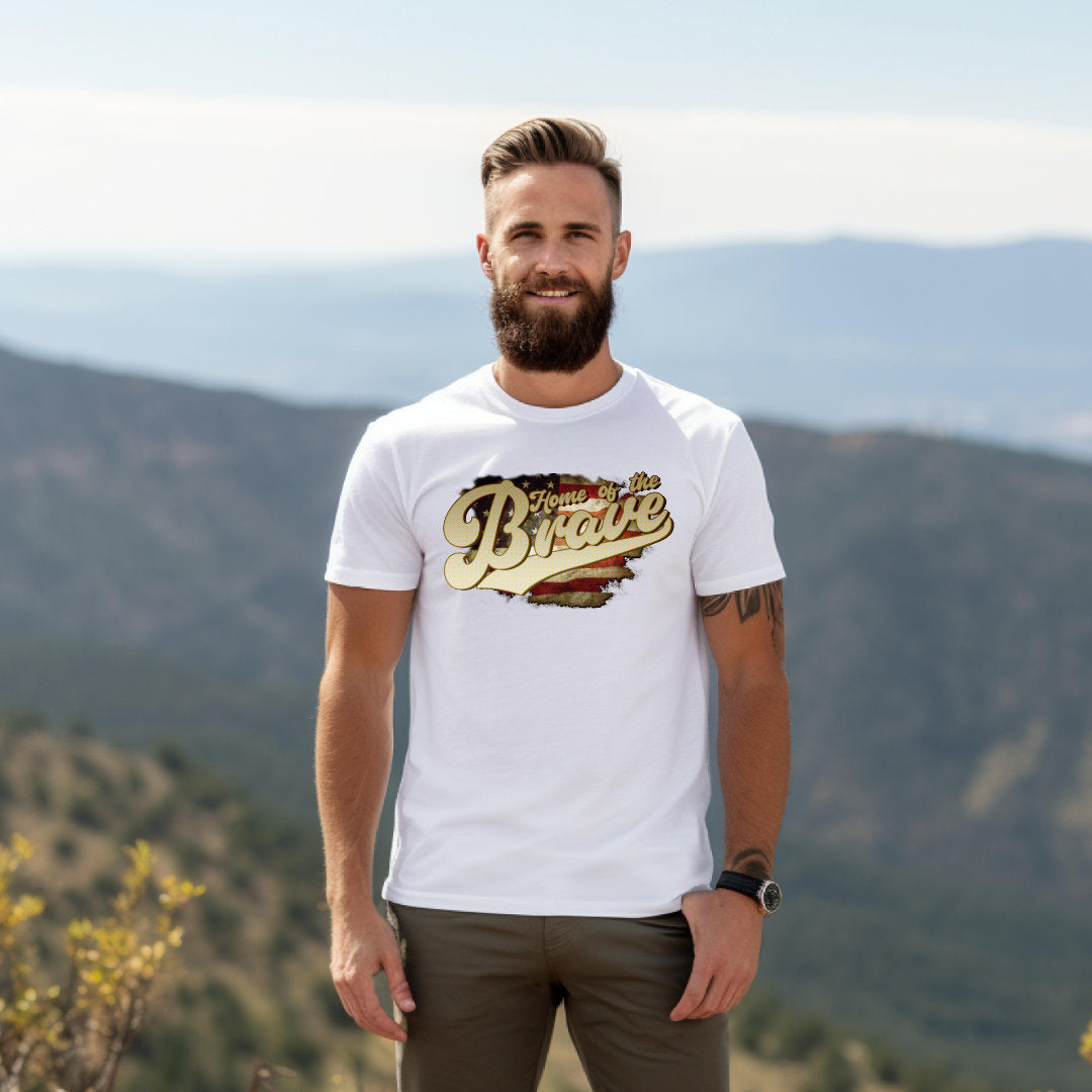 Personalized July 4th T-Shirt: Home of the Brave, Patriotic Unisex Tee