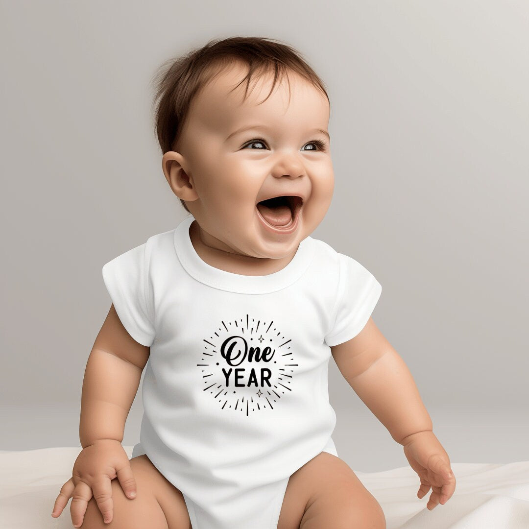 Custom Milestone Baby Onesie: Personalized Cotton Bodysuit