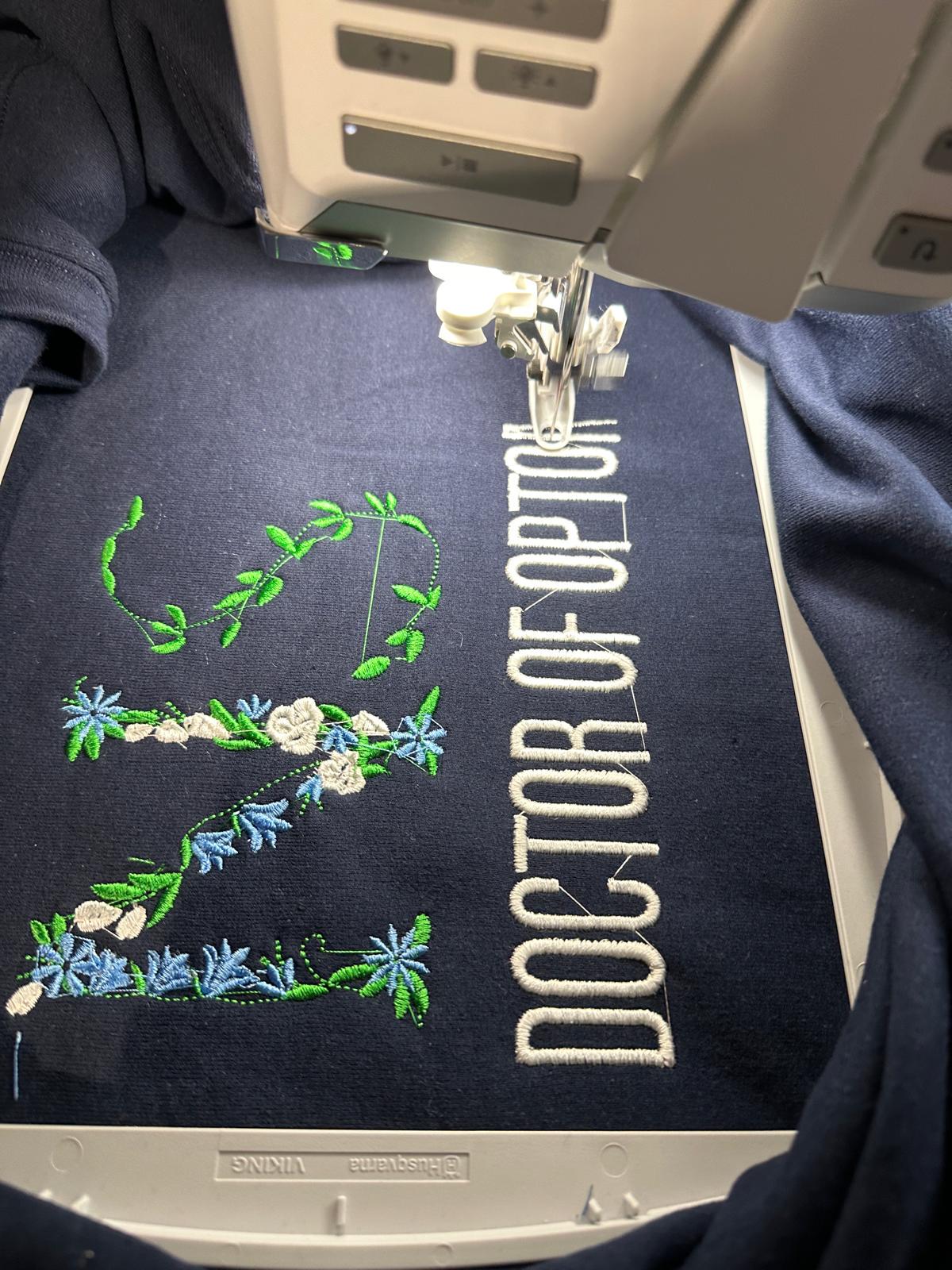Personalized Embroidered Floral Crew-Neck Sweatshirt, NSU Psychology Long Sleeve College Sweater, Unisex Casual Pullover