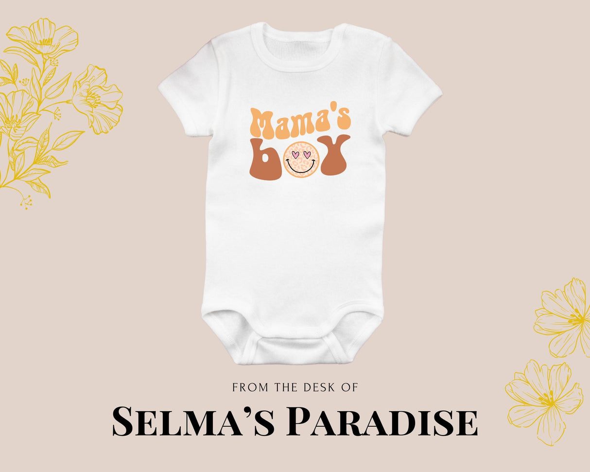 Mamas boy Design Onesie, Personalized Bodysuit, Custom Text Baby Onesie, Birth reveal Baby Onesie, Baby Announcement Onesie, BabyShower Gift