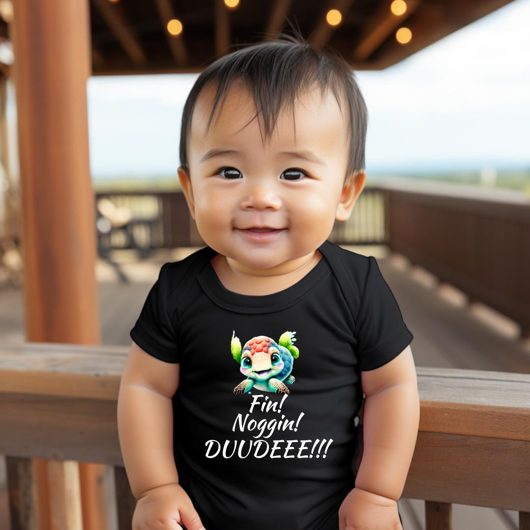 Colorful Turtle Baby Onesie: Custom Newborn Bodysuit