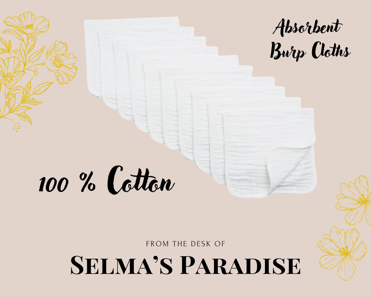 Personalized Cotton Burp Cloth: Custom Baby Name, Unisex Design