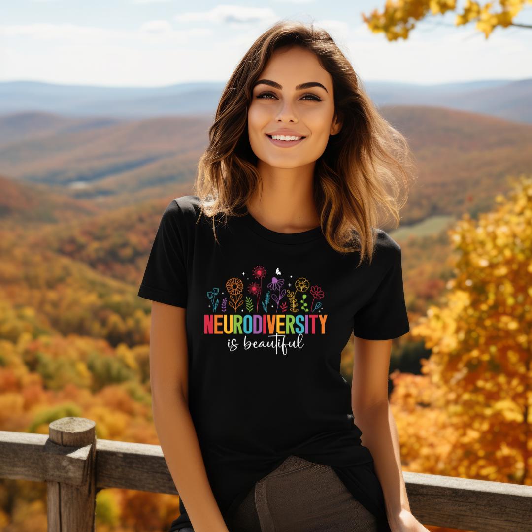 Neurodiversity tee, Custom Unisex Graphic Tee, Autism Acceptance, Trendy Printed T-Shirt, Neurodiversity Is Beautiful