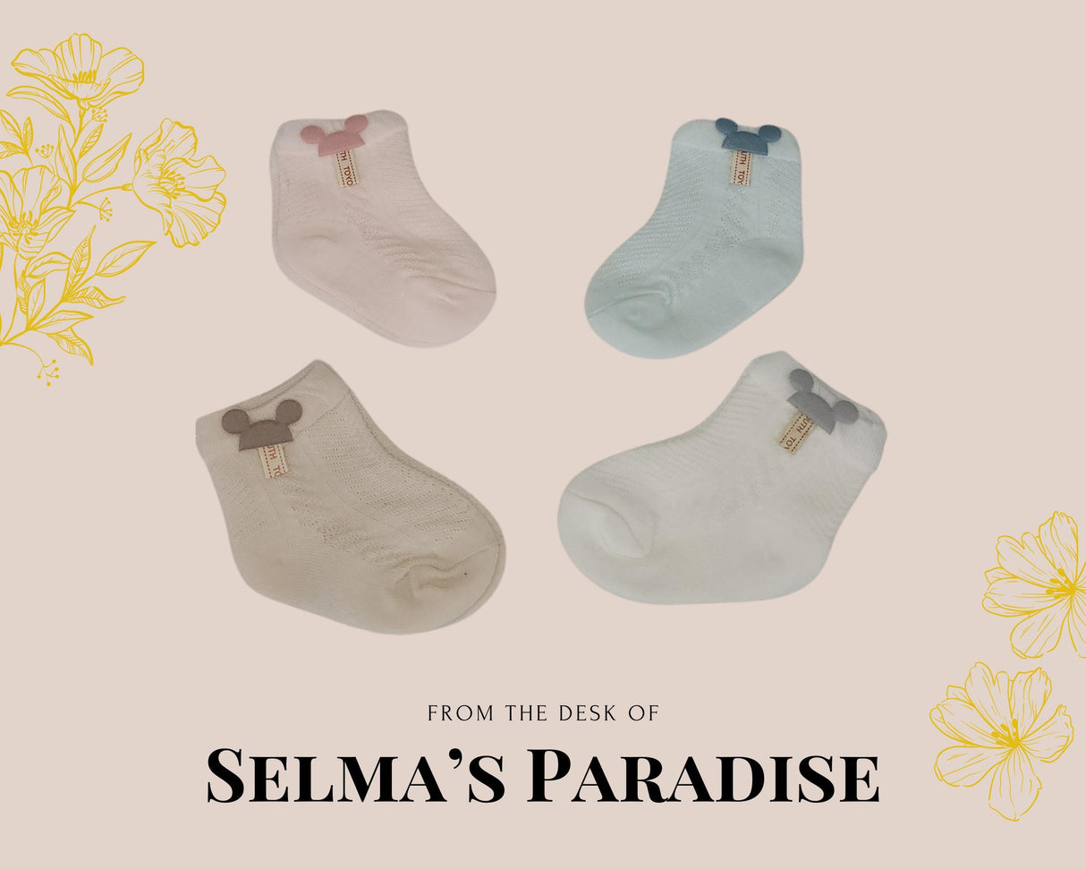 Mesh Breathable Children's Socks, Smile Print Baby Socks for Boys, Organic Cotton Baby Girl Ankle Socks, Infant Toddler Short Socks