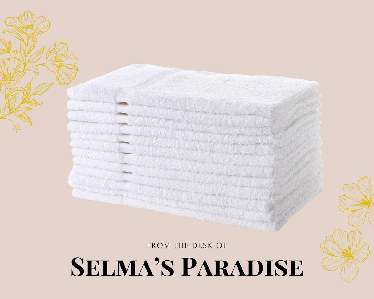 Personalized White Hand Towel: Custom Cotton Salon Towel