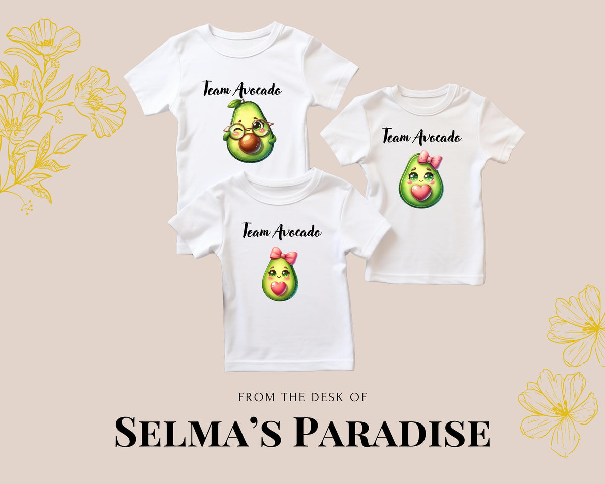 Avocado Family Custom T-Shirts: Matching Cartoon Shirts