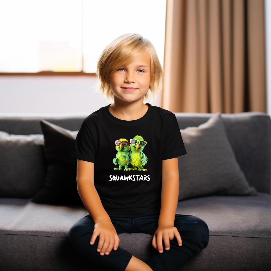 Kids Parrots Shirt, Trendy custom t shirt, Girls/Boy shirt, Birthday Gift, holiday Gift, Fury Friend Design, Unisex T shirts, DTF images