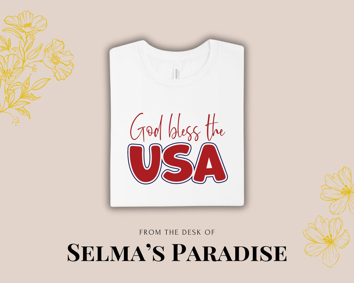 Personalized July 4th T-Shirt: God Bless USA, Custom Patriotic Tee