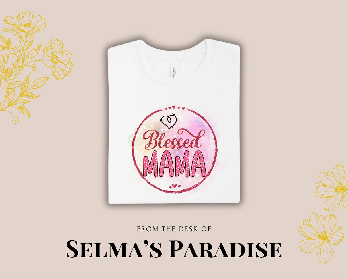 Blessed Mama Personalized, Custom Unisex Family T-Shirt, Short Sleeve Tee, Graphic Printed Top