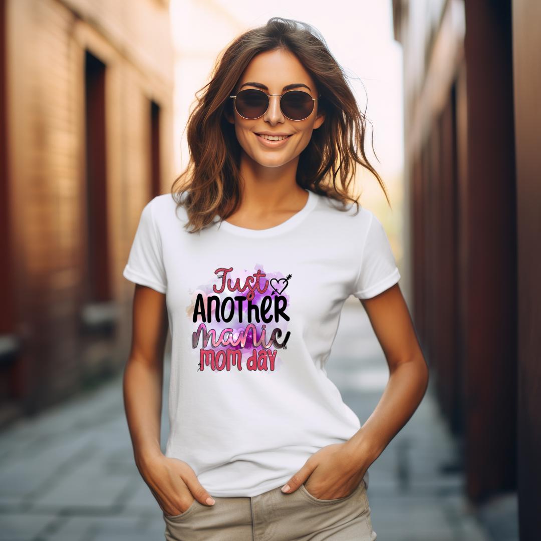 Just Another Manic Mom Shirt | Custom Unisex Family Tee | Personalized Graphics Print Short Sleeve | Mothers