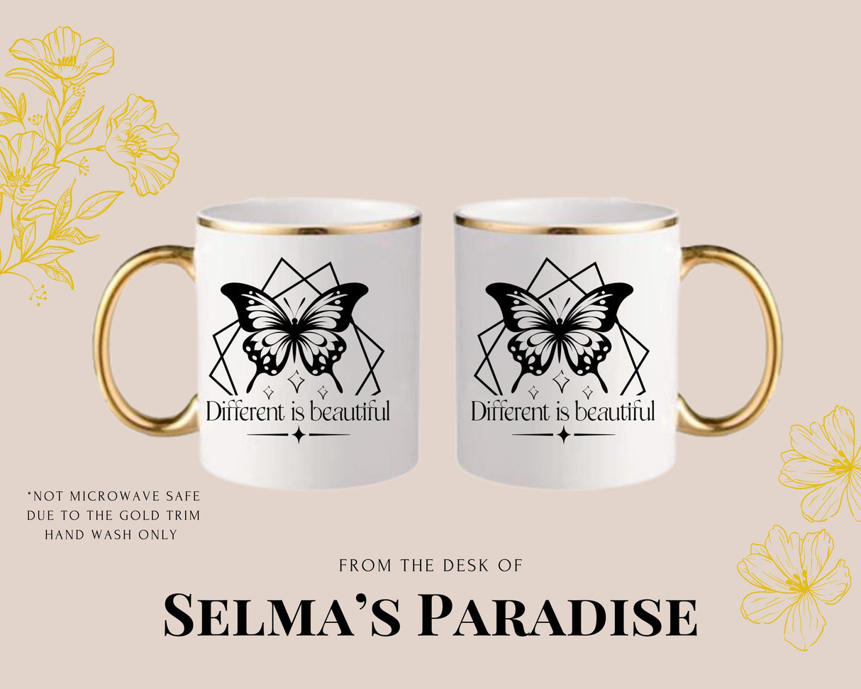 Personalized Butterfly Coffee Mug: Custom Ceramic Tea Cup (15 Oz)