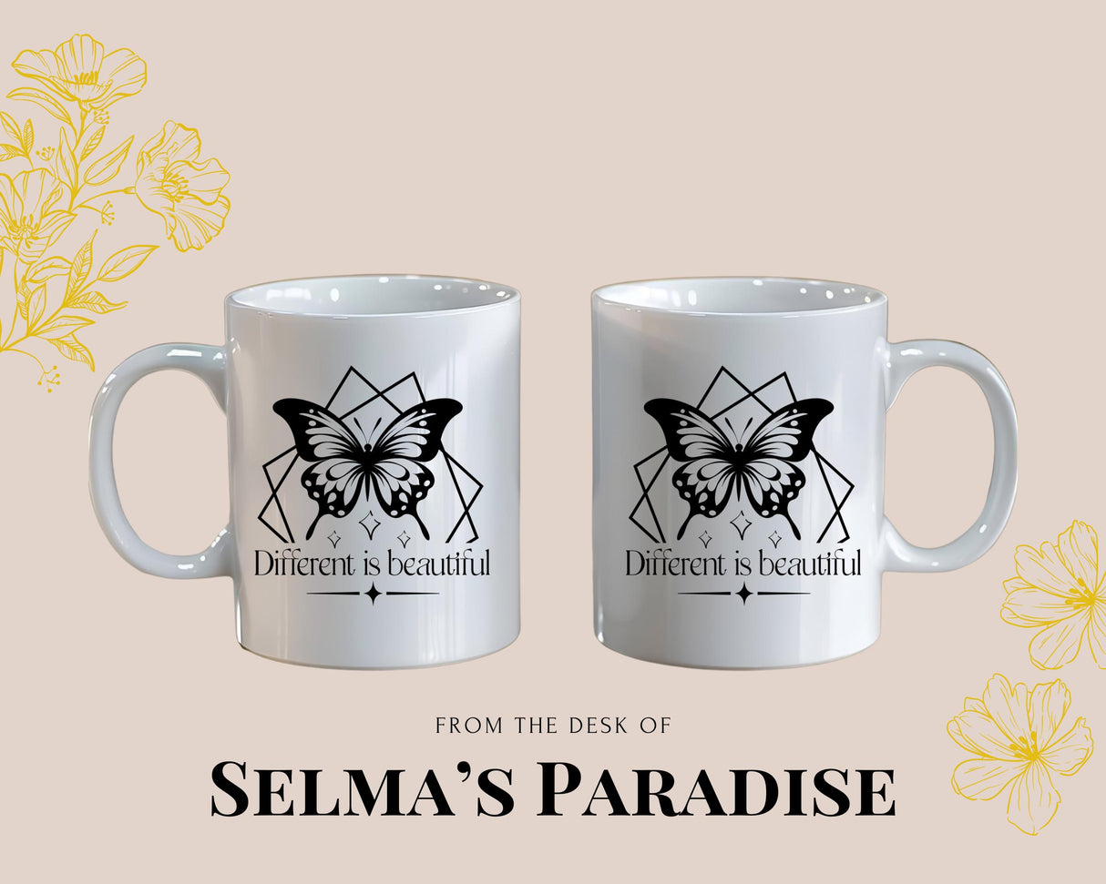 Personalized Butterfly Coffee Mug: Custom Ceramic Tea Cup (15 Oz)