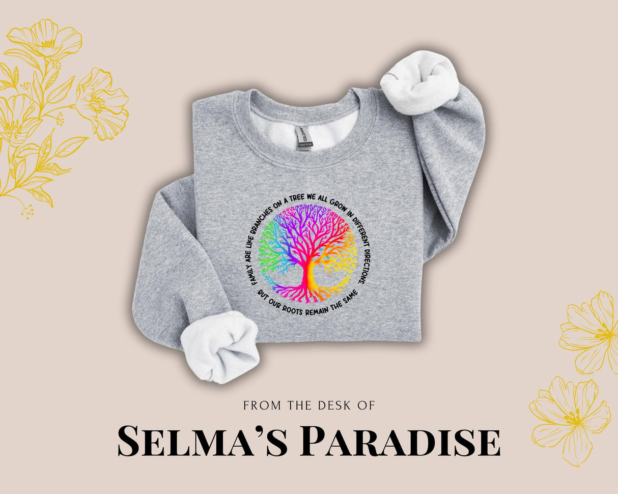 Family Tree Personalized Swaetshirt, Custom Crewneck, Your Text Design, For Her Or Him, Unisex Sweatshirt, Gift Idea, Any Occasion