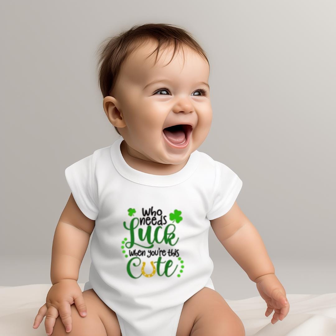 Luck St. Patrick Design Onesie, Clothes New Baby Gift, Customizable Unisex Bodysuit, Personalized Boy