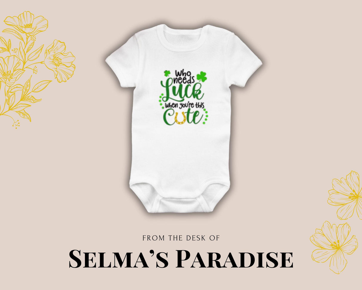 Luck St. Patrick Design Onesie, Clothes New Baby Gift, Customizable Unisex Bodysuit, Personalized Boy