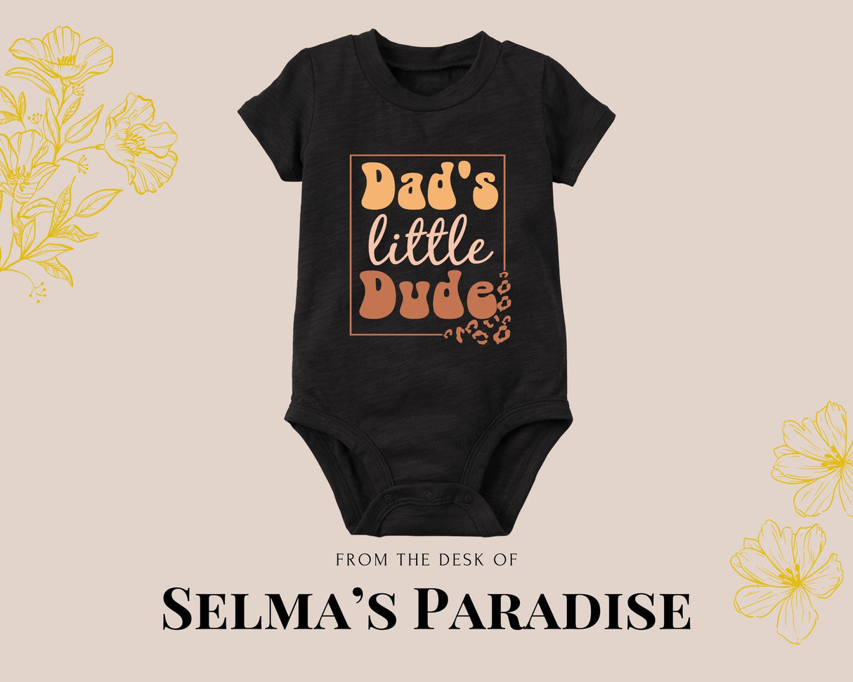 Dad's Little Dude Onesie: Personalized Baby Bodysuit