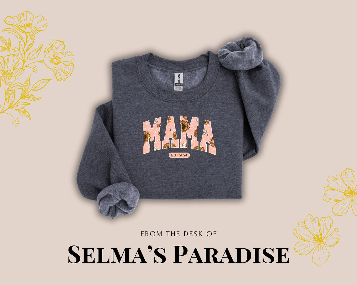 Personalized Mama Sweatshirt: Custom Text Design, Unisex Crewneck