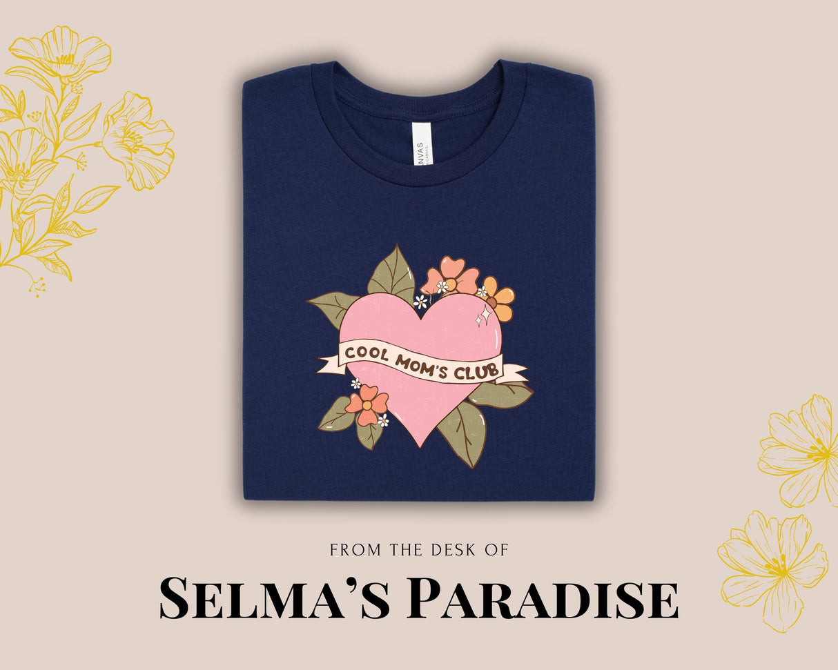 Club Cotton Oversized, Heart Print Short Sleeve Tee, Custom Unisex Mom T-Shirt, Personalized
