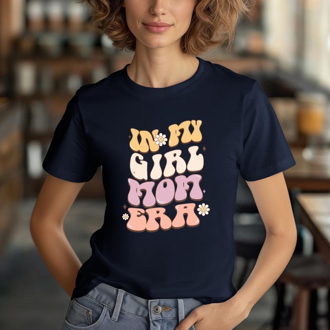 Retro Floral Mama & Butterflies Art Design , Personalized, Oversized, Unisex Custom T-Shirt, Graphic Tee