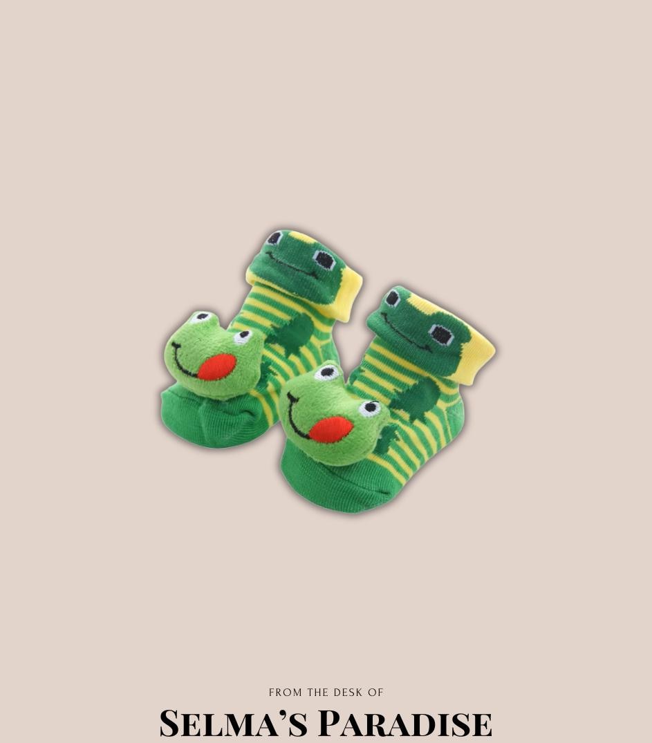 Animal Face Baby Socks: Cotton Anti-Slip Grip, Newborn to 6 Months