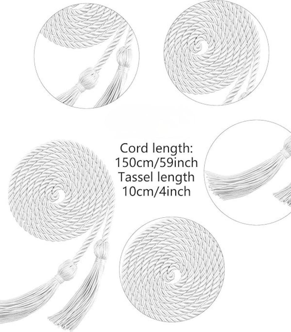 Gold Graduation Honor Cord – Braided Rayon Tassel for Bachelor, Master & Doctoral Gowns, Class of 2025 Ceremony Decoration