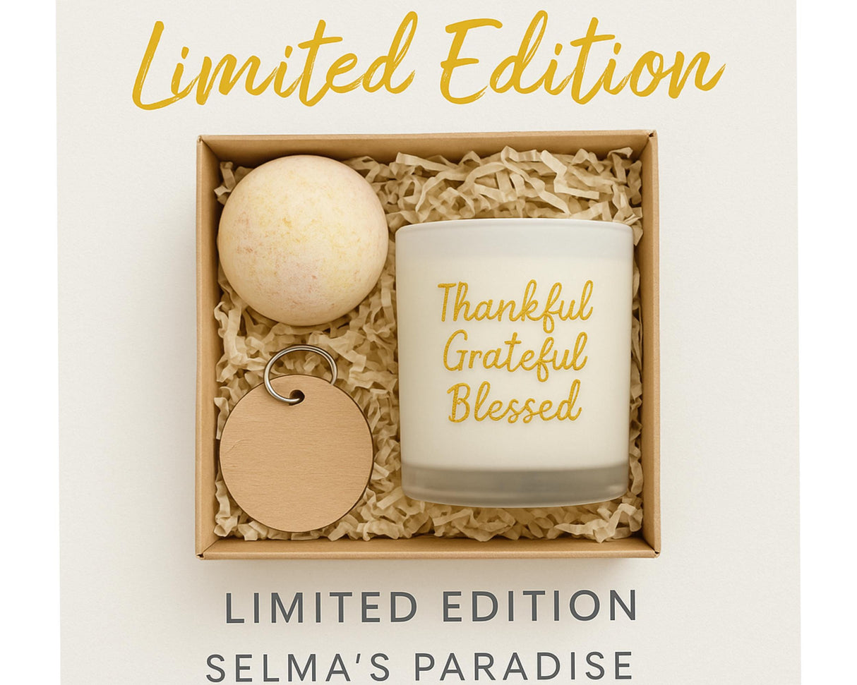 Limited Edition Gift Box Set – Candle, Bath Bomb & Key-chain, Self Care Gift, Handmade