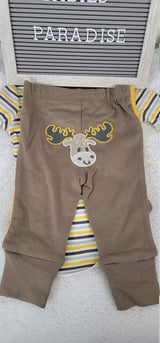 Yellow Floral Baby Girl Outfit: 3-Piece Cotton Set (0-9 Months)