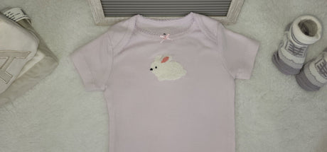 bunny design baby onesie 9 month baby girl onesie baby girl lavender onesie baby gift trendy stylish infant girl clothes baby romper.jpg