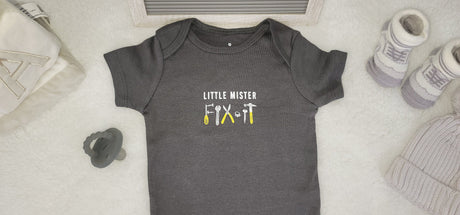 little mister fix it design onesie 9 month baby boy gray onesie trendy style baby bodysuit baby shower gift cute design baby bodysuit.jpg