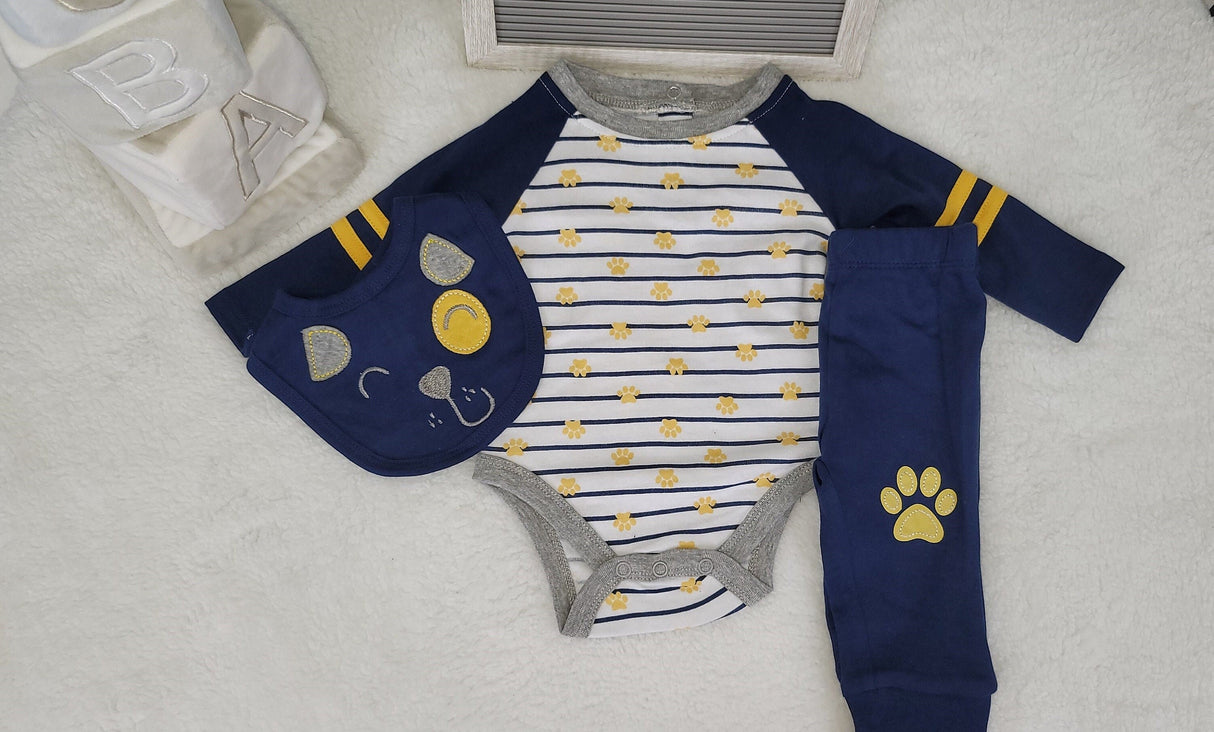 Baby Clothes 3pcs, Doggy Paw Design