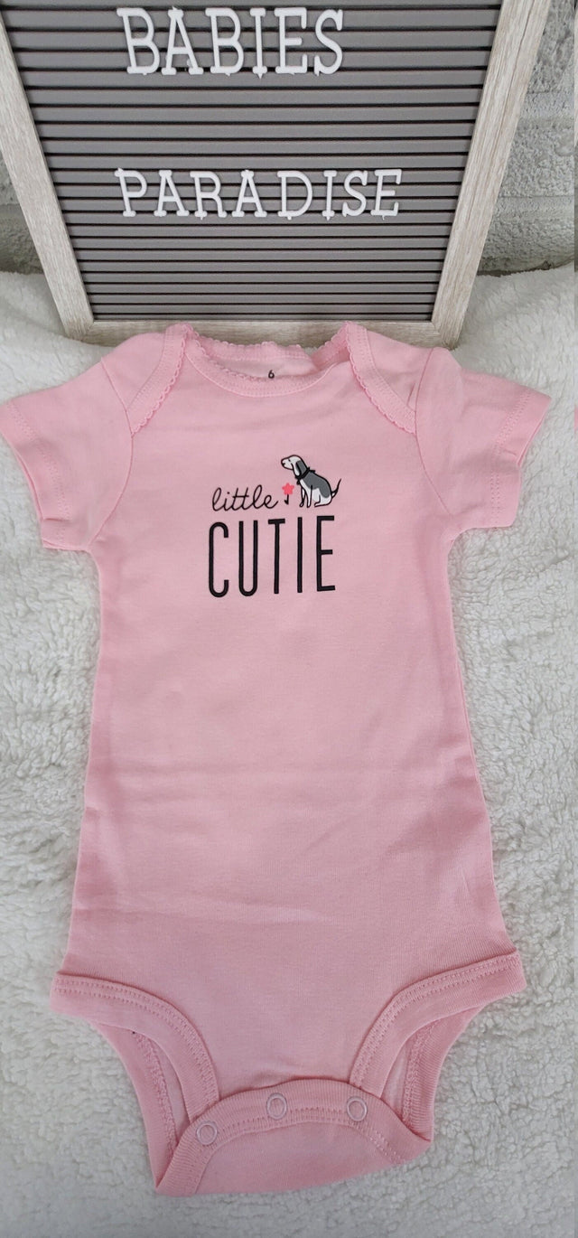 little cutie pink onesie 6 month baby girl onesie trendy infant baby bodysuit baby shower gifts stylish onesie short sleeve baby clothing.jpg
