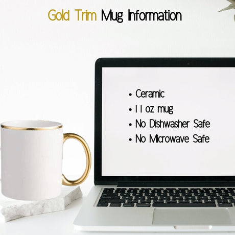Letter Gold Trim Mug Design