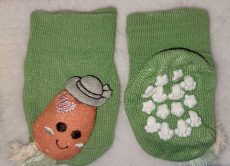 Organic Cotton Grip Baby Socks: Character Anti-Slip Socks