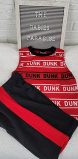 2 Pcs Basketball Boys Tank Top Set