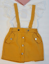 2-piece Toddler Casual Top and Overalls Set